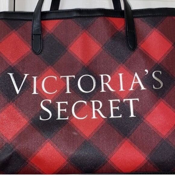 Victoria's Secret Plaid Black and Red Tote - Picture 4 of 8